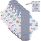 BIAI 5PCS Anti-slip Graphene Sanitary Pads With Wet Bag Reusable Care Pads Breathable Maternity Menstrual Pads For Women 20*23CM