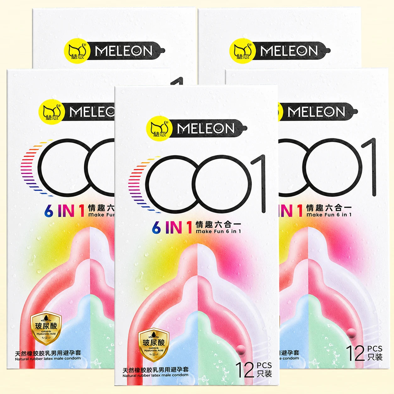 6in1 Warehouse Shipped Condoms 12Pcs/Pack  Intimate Good Sex Products Combining Particles and Threads for Pleasure
