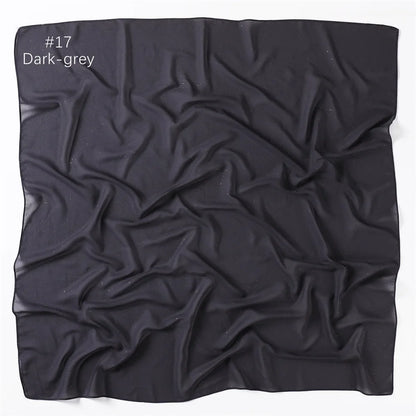 90*90cm Square Chiffon Hijab Scarf Women Solid Color Muslim Soft Head Scarf Islamic Shawls and Wraps Headband Musulman Scarves