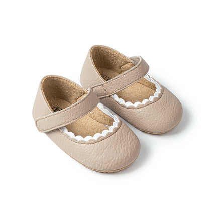 Meckior Baby Boys Girls Shoes Infant Leather Rubber Sole Anti-slip Toddler First Walkers Crib Shoes Newborn Girl Princess