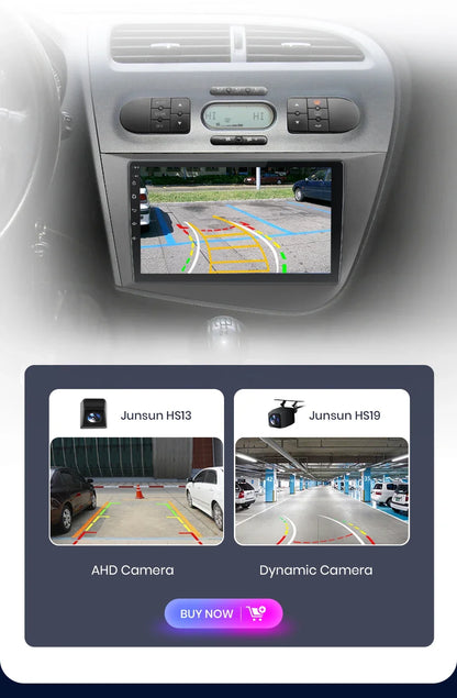 Junsun Wireless CarPlay Android Auto Car Radio for Seat Leon MK2 2005 2006 2007 2008 -2012 2 DIN Multimedia Stereo with Built-in Cooling Fan GPS Navigation SWC Bluetooth FM RDS DSP IPS Screen Car Intelligent Systems 4G WiFi 8