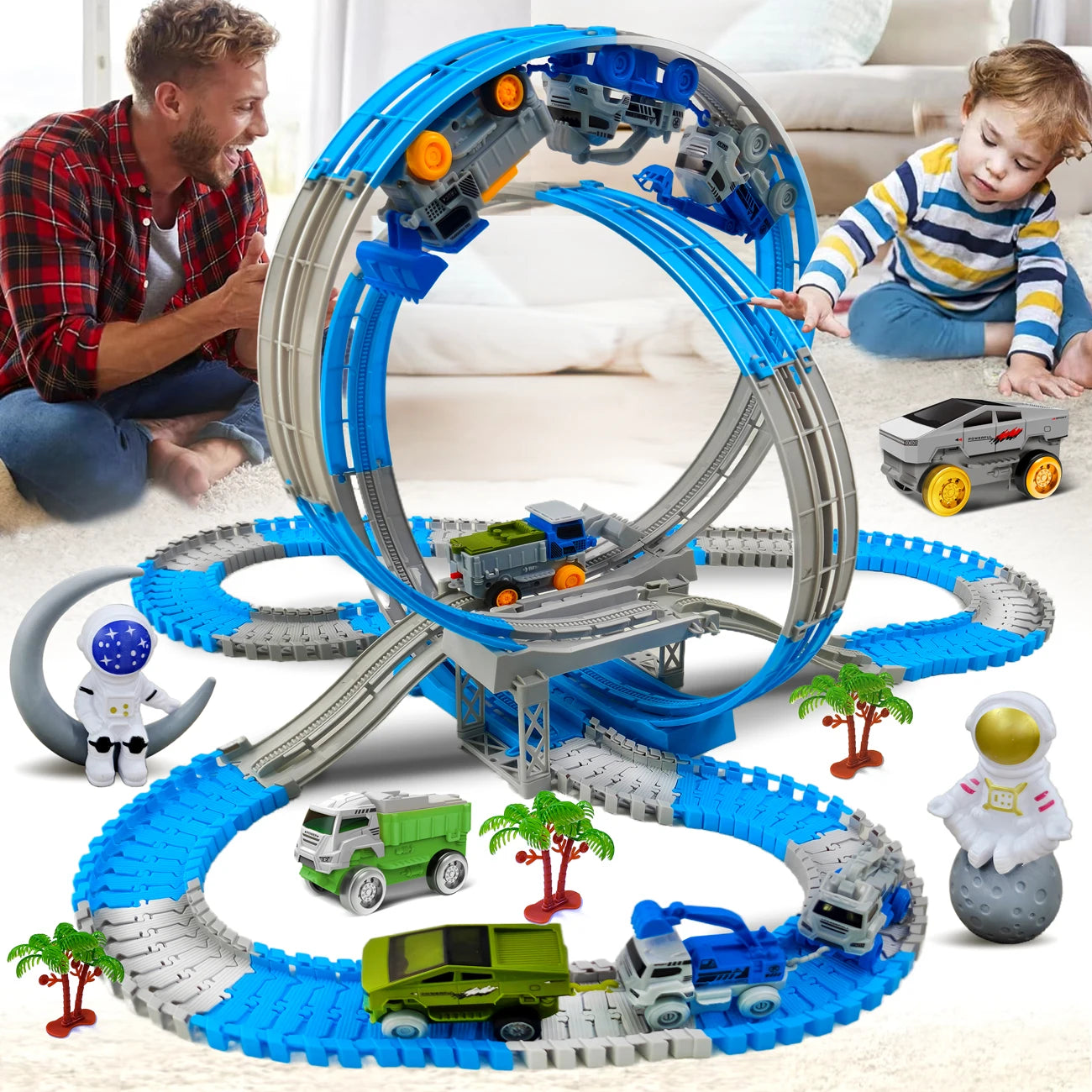 Space Track Toys Magic Climbing Electric Engineering Race Car Toy Bendable Flexible Race Track Cars Train Toy For Kid Gift