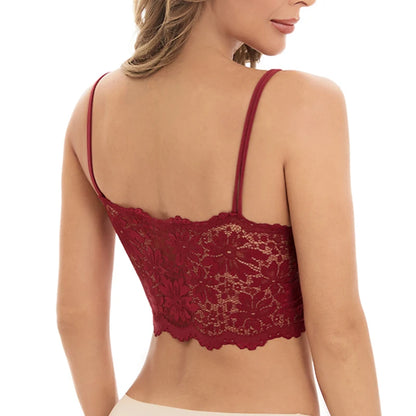 3PCS Women's Lace Bras Top Comfortable Bralette Solid Color Sexy Underwear Vest Female Hollow Out Wireless Lingerie Seamless Bra