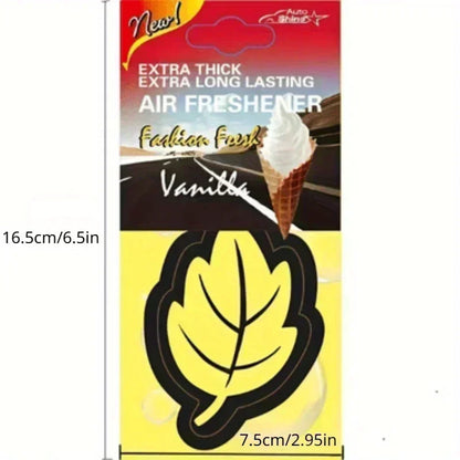 3-60pcs Car Air Freshener Natural Scented Tea Paper Auto Hanging Vanilla Perfume Fragrance Leaf Shape Car Accessories Interior