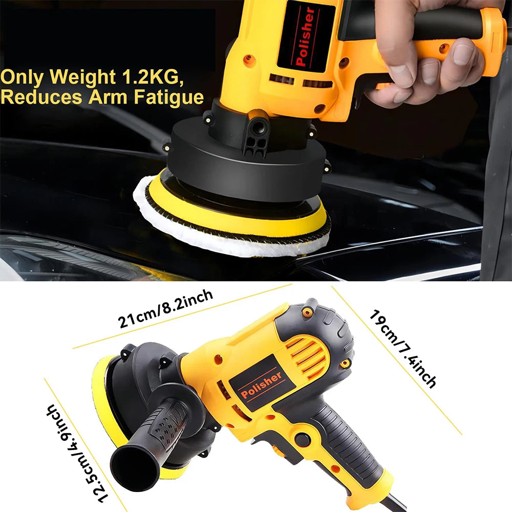 Podofo Car Polisher 0-3600 RPM 700W Electric Polishing Tool Variable Speed Car Polishing Machine for Car Waxing Sealant Coating