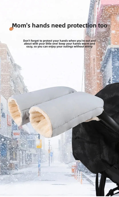 Stroller Gloves 1 Pair Winter Windproof Warm Simple Style Universal Prams Gloves Waterproof Baby Stroller Accessories