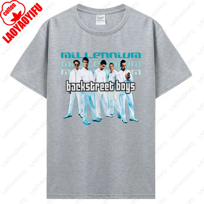 Backstreet Boys Millennium Tour Music Vintage Tshirt Men Women Hipster Popular Tops Summer Fashion Streetwear Unisex Tees Gift