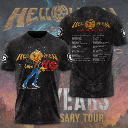 Classic Rock Helloween T-shirts Male 3D Print Men Women Hip Hop Trend Short Sleeve TShirt Street Loose Parent-child Short Sleev