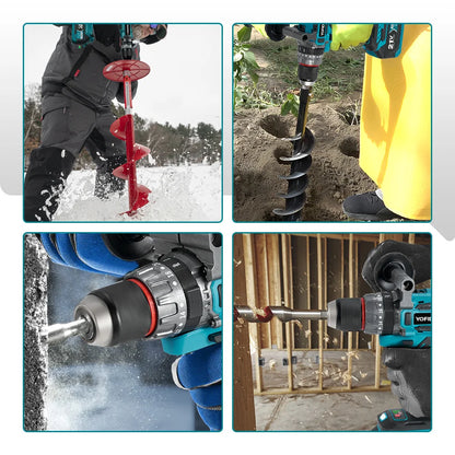 YOFIDRA 700N.M Brushless Electric Impact Drill Cordless Screwdriver Plates Soil WoodWorking Power Tool For Makita Battery Pin