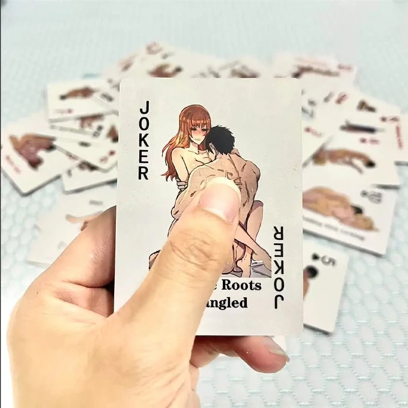 Adult Poker Card Game Set-Bedroom Fun Role Play 54 Cards Hottest Couples Sex Positions Sex Gift for Couples Connection Card Game