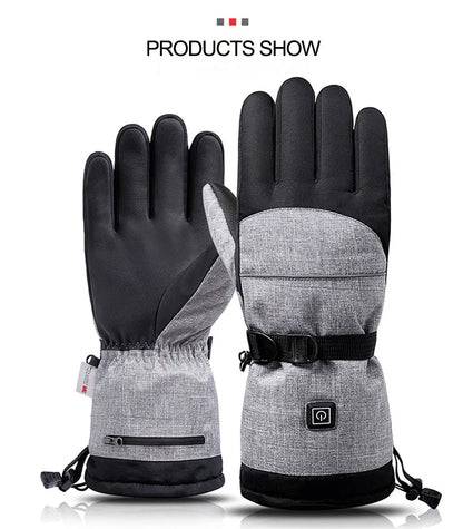 Men Electric Heated Skiing Gloves Smart Electrical  Winter Warm with Battery Case Gloves Touch Screen Electric Heated Equipment
