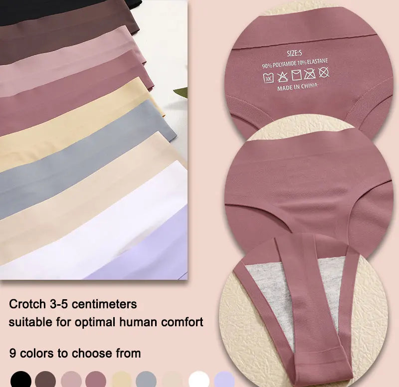 3PCS/SET Sexy G-String Underwear Breathable Female T-back Intimate Lingerie Seamless Low Waist Underpants Lady Bikini Panty S-XL