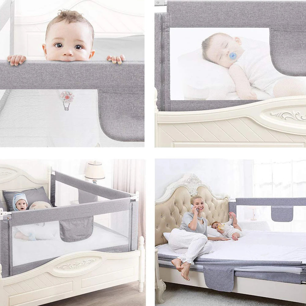 150 / 180/200/cm bed Protection toddler room accessory for boys and girls gray Pink blue bed
