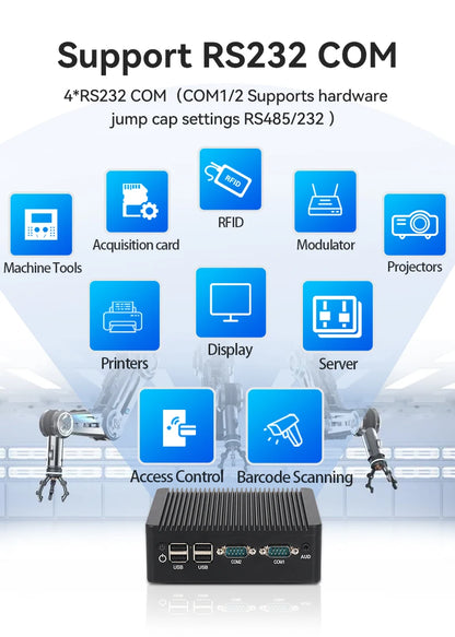 Helorpc Industrial Mini PC N2840/J2900 Support WIN10 LINUX with 2xGigabit LAN 5xUSB2.0 1xUSB3.0 4xDB9 COM 1xHDMI 1xVGA Computer