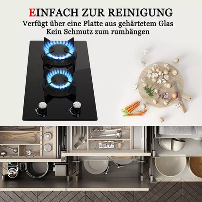 Topstrong 2 Burner Ceramic Glass Built-in Hob Natural Gas Propane Gas Hob YYEUGCT-B02