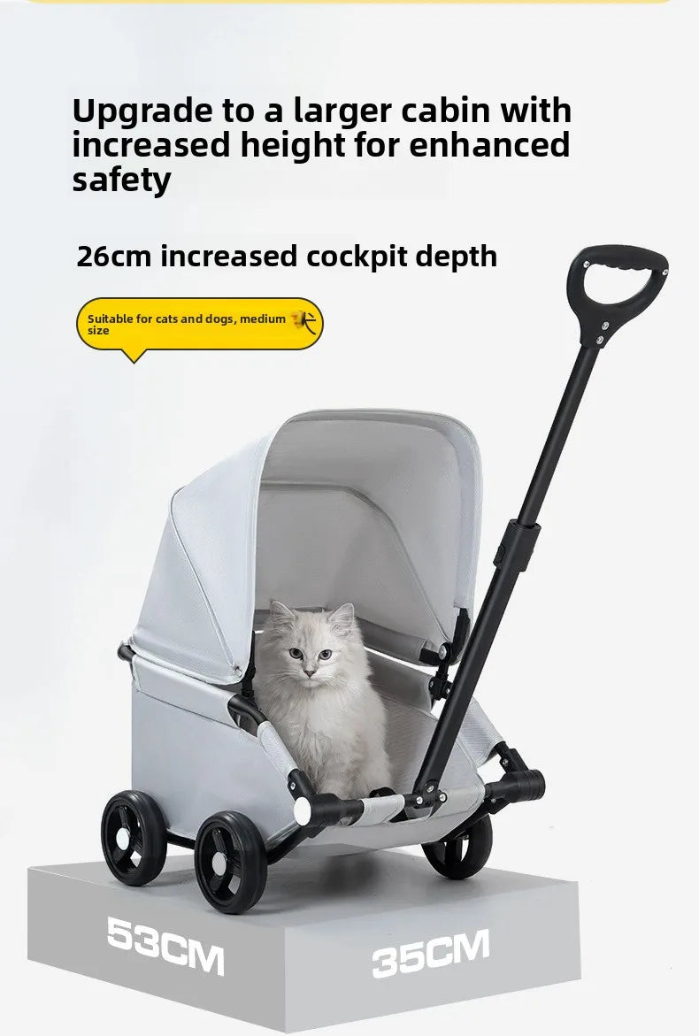 Small Dog Pet Stroller Foldable Lightweight Travel Outdoors Cross Border US Europe Pet Trolley Pet Stroller Trolley for Dog