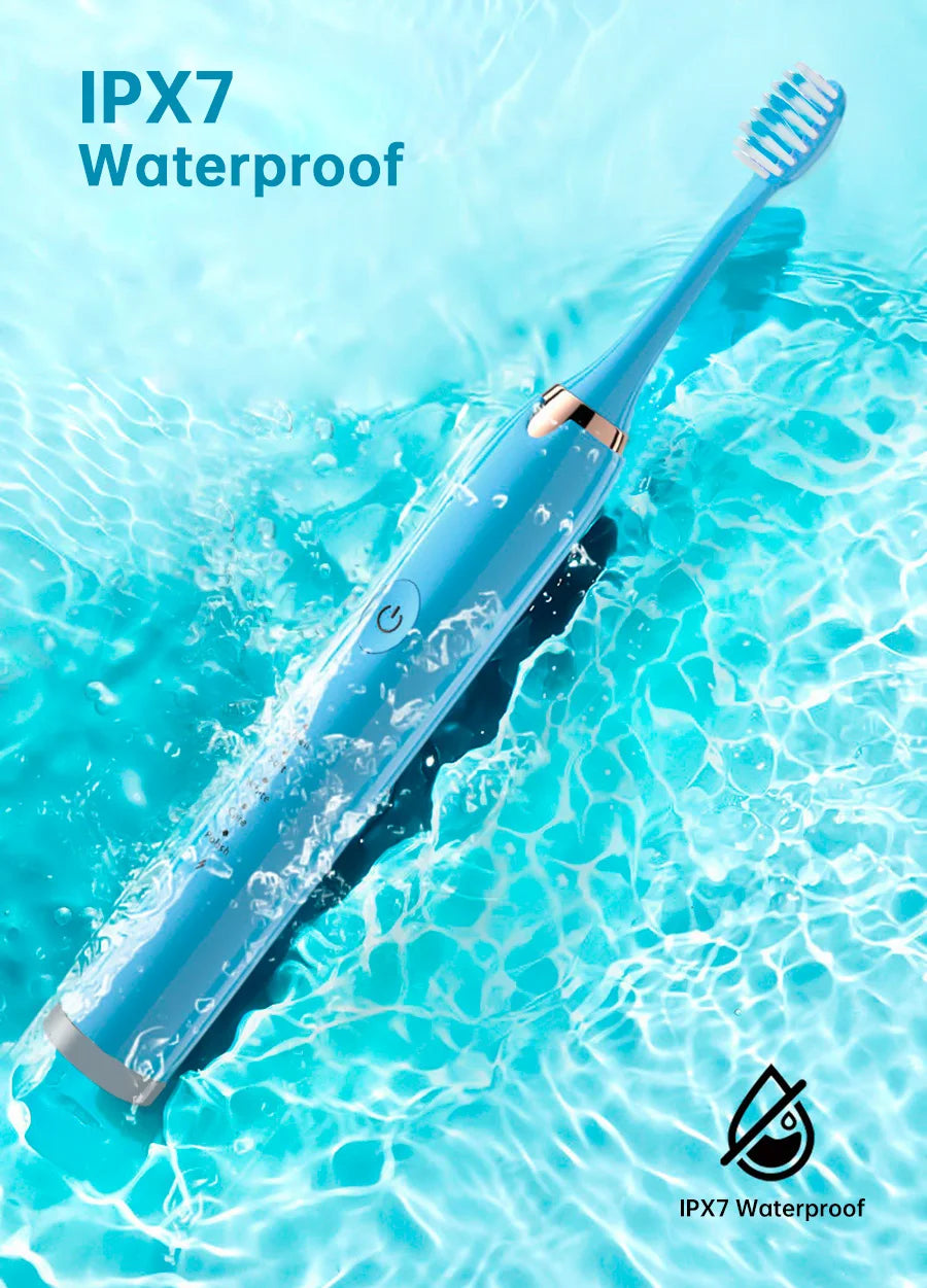 Tongwode Electric Sonic Toothbrush USB Rechargeable Waterproof Electronic Ultrasonic Whitening Tooth Brushes Replacement Heads