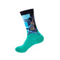 1 Pair Van Gogh Starry Night Cotton Socks Women Men Mona Lisa Oil Painting Retro-classical Series Skateboard Casual Couple Socks