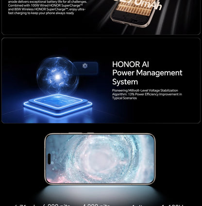 HONOR Magic 8 Pro 5G EU Version Smartphone Snapdragon 8 Elite Gen 5 200MP AIMAGE 6270mAh 100W 6.71''OLED NFC ESIM Honor