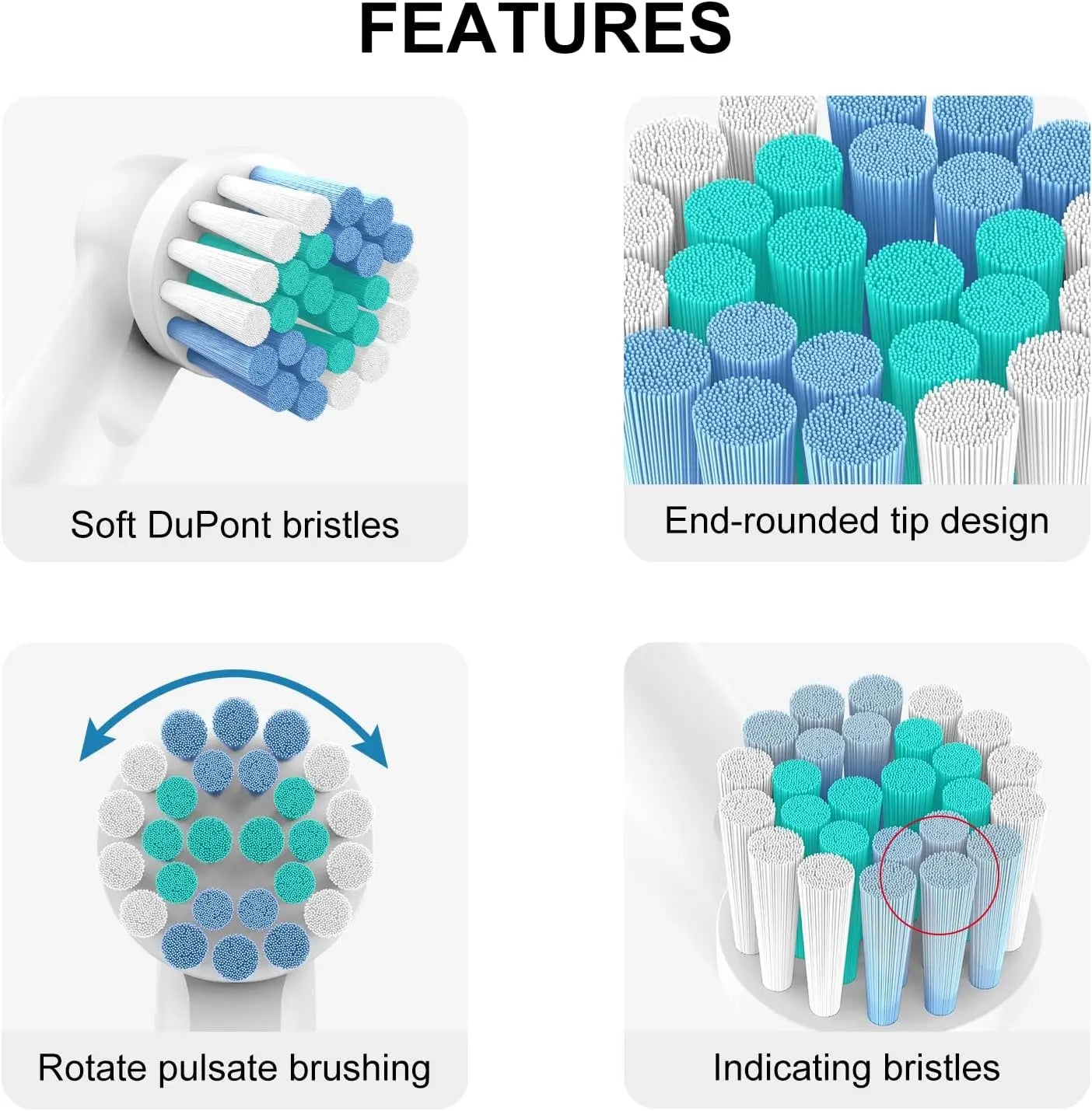 For Oral-B Dupont Bristle Electric Toothbrush Heads Whiten Teeth Daily Clean Soft Care Teeth Function D100 D25 D30 4/8/16pcs