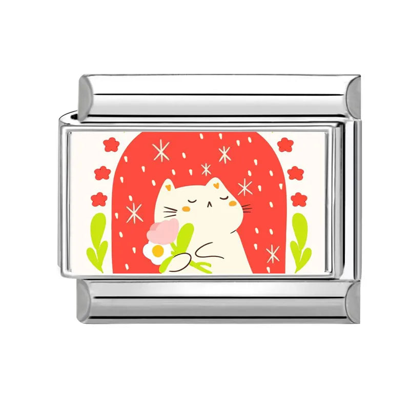 Y2K Cute Funny Sofa Cats Dogs Italian Charm Fit 9mm Stainless Steel Women DIY Bracelet Drop Shipping Fashion Jewelry Wholesale
