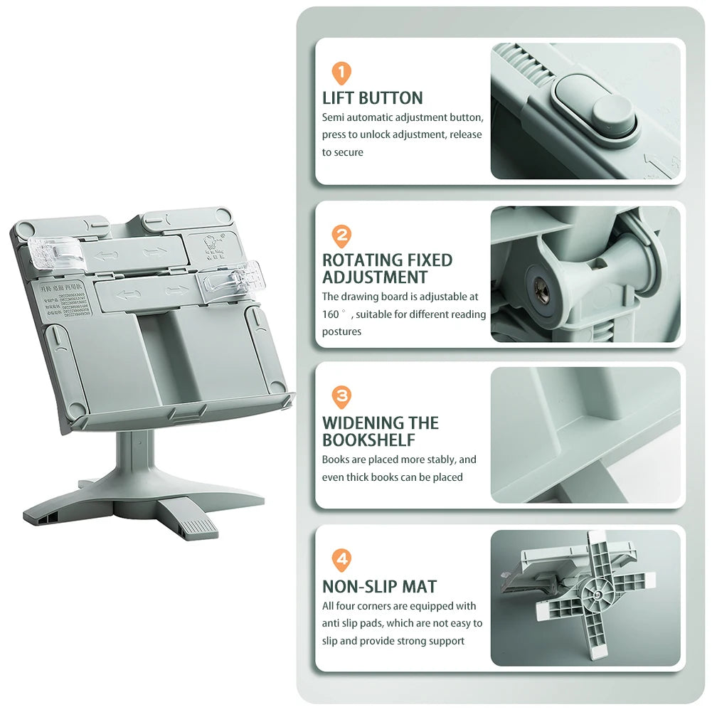 New Lifting Landing Reading Bookshelf Stand Adjustables Tablet Books Holder Multifunctional Bookstand for Home Office Study Room