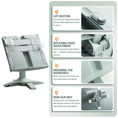 New Lifting Landing Reading Bookshelf Stand Adjustables Tablet Books Holder Multifunctional Bookstand for Home Office Study Room