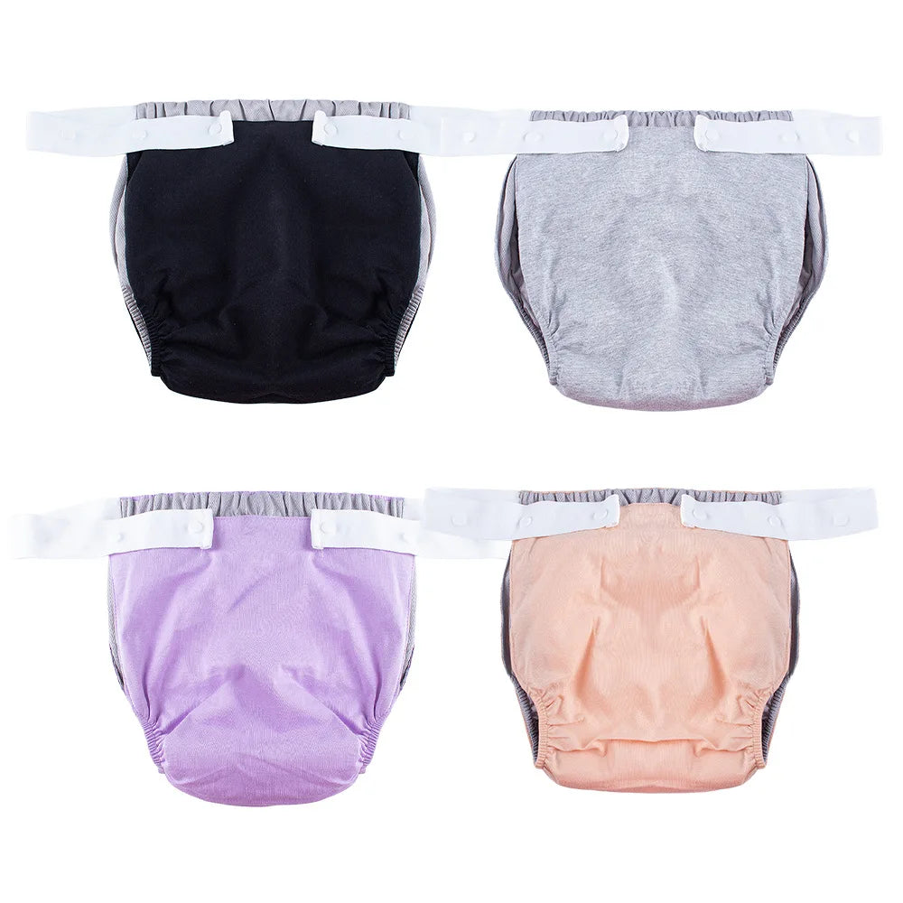 AIO Adjustable Easy To Wear Adult Diapers Washable Cotton Incontinence Cloth Diaper Elderly Diapers Leak proof Underwear