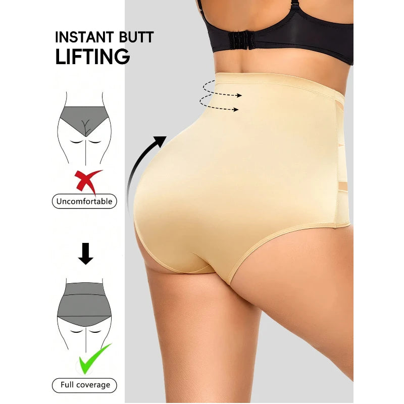 Hot Sale High Waisted Women's Panties Breathable Mesh Cross Tummy Cinching No Trace Triangle Panties Tummy Tuck Shaper