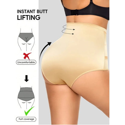 Hot Sale High Waisted Women's Panties Breathable Mesh Cross Tummy Cinching No Trace Triangle Panties Tummy Tuck Shaper