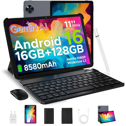 DOOGEE U11 Android 15 Tablet 11 Ultra-clear 90Hz Display 4GB RAM 128GB ROM 8580mAh Battery Dual Speaker Supports Widevine L1