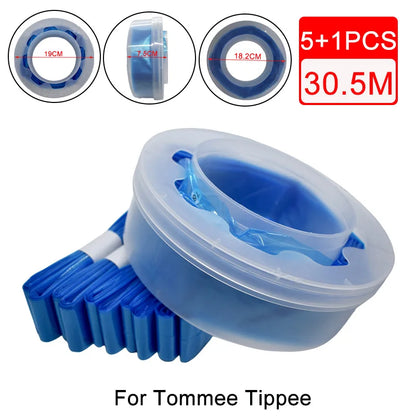 Diaper Pail Garbage bag Compatible with Tommee Tippee Sangenic Simplee and Twist&click and Sangenic Tec Pail Replacement Bag