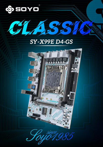 SOYO X99 Motherboard LGA 2011-3 Set Kit Xeon E5 2680 V4 CPU Processor 16G=1*16G DDR4 REG ECC RAM Memory M.2 NAME For Computer