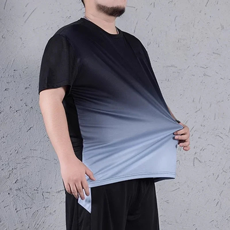 1pc/2pcs Summer Men's Quick Dry T-shirt Shorts Plus Size Short-sleeve Tee Sport Set Casual Shirt Elastic Waist Pant Male Clothes