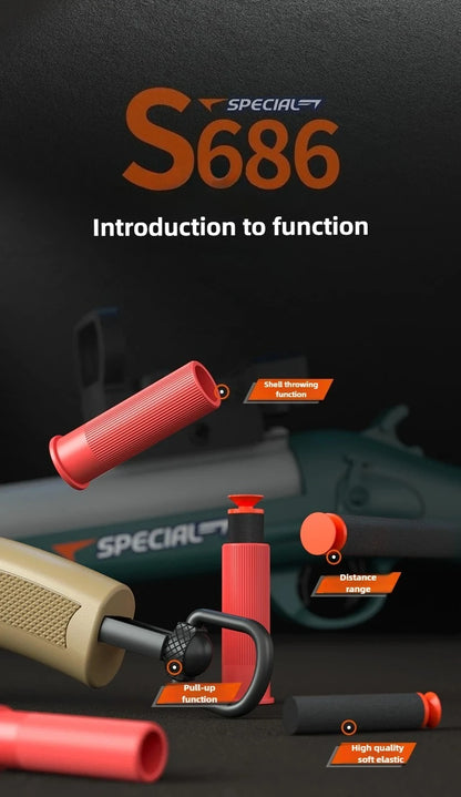 S686 Throwing Shell Toy Gun Soft Bullet Airsoft Launcher Outdoor Sports CS Game Fun Pistol Toy Gift for Boys
