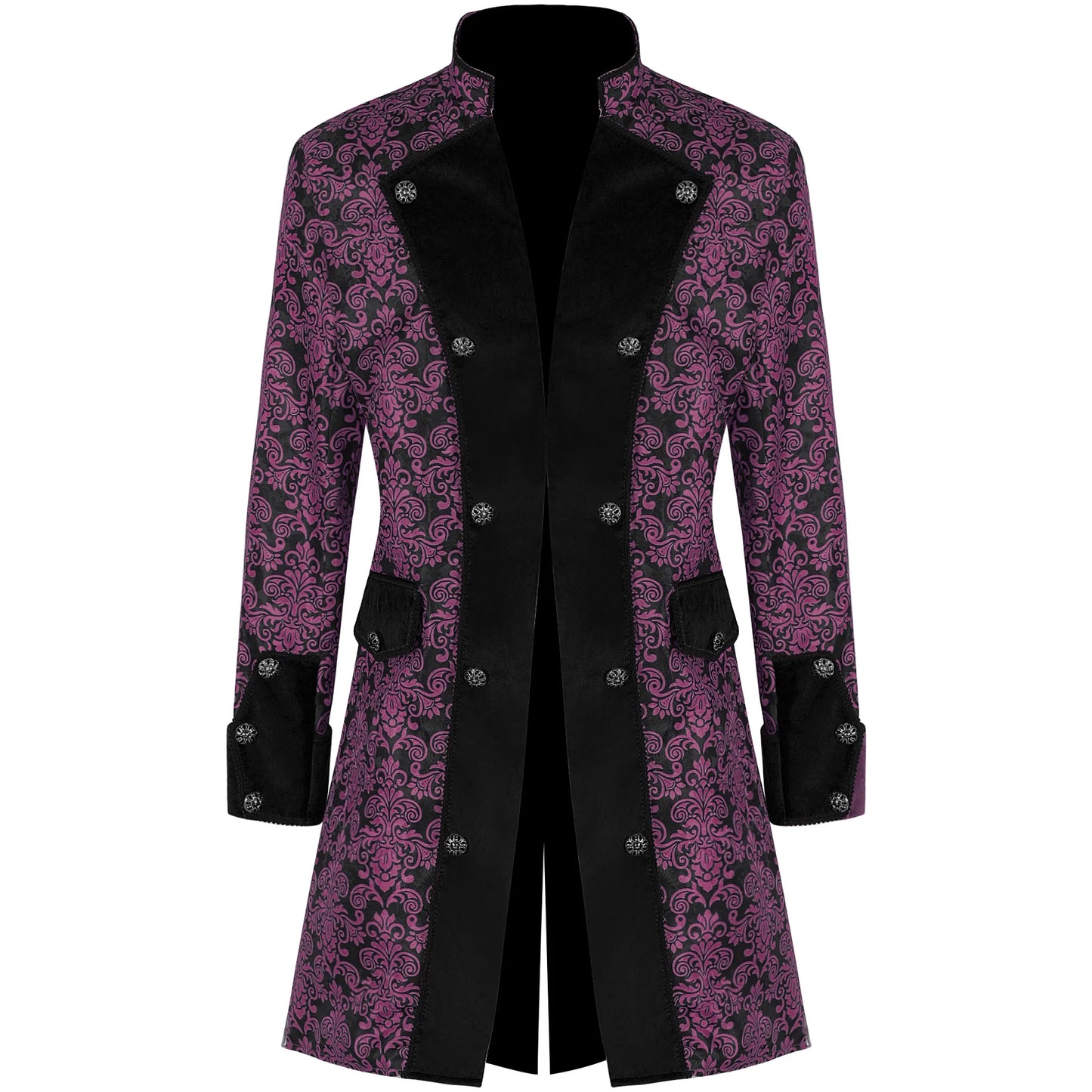 Men Steampunk Coat Tuxedo Medieval Costume Jacket Halloween Retro Renaissance Victorian Party Male Stand Collar Fashion Tailcoat