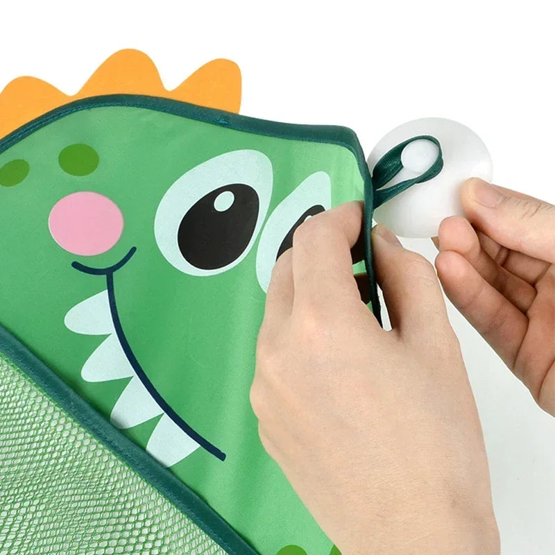 Organizer Kids Tidy Storage Suction Bathroom Bathtub Doll Hanging Bag  Dinosaur Animal Baby Bath Toys Basket Mesh Bag Water Toys