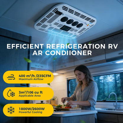 Sunster 12V/24V Fast Cooling Roof Air Conditioner Energy Conservation Rooftop Parking Air Conditioner For RV Truck Camper Van Caravans Motor Portable Air Conditioner