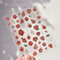 1Sheet 5D Soft Embossed Relief Nail Stickers Cute Daisies Self Adhesive Slider Stickers Press On Nails DIY Japanese Nail Art Dec