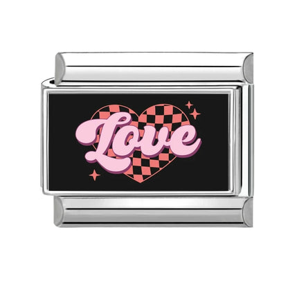 2025 New Original Black Red Stars Love Heart Bows Flower Italian Charm Link Fit 9mm Stainless Steel Jewelry DIY Making Bracelets