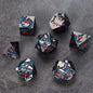 D&D kauliukai, 7 kauliukų metalinis DND kauliukų rinkinys, svertiniai metaliniai „Dungeons and Dragons“ kauliukai, daugiakampiai D ir D kauliukai, skirti vaidmenų žaidimui