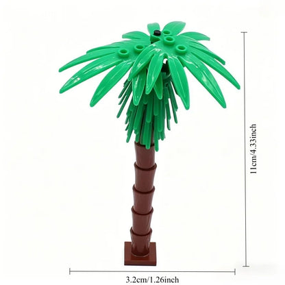 MOC Small Particle Building Blocks Zoo Scene Series Models of Animals Cats Plants and Palm Trees Along with Accessories and Toys