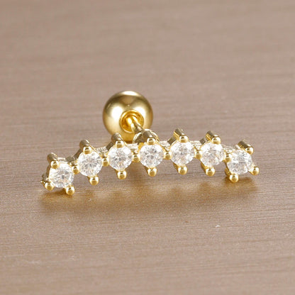 1PC 316L Stainless Steel Geometry Stud Earrings For Women Fashion Star Moon Lobe Daith Helix Cartilage Earring Piercing Jewelry