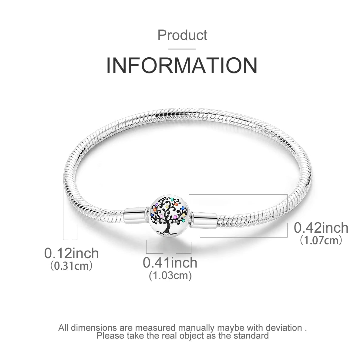 Original 925 Sterling Silver Charm Bracelets Heart Clip Bead Snake Chain Bracelet Fit Charms Beads Diy For Woman Fine Jewelry