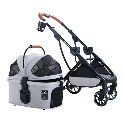 2026 New Dog Stroller Lightweight Foldable Separable Pet Cart, 21.5cm Large Wheel Safe Box for Cat Dog Outdoor Travel 강아지 유모차