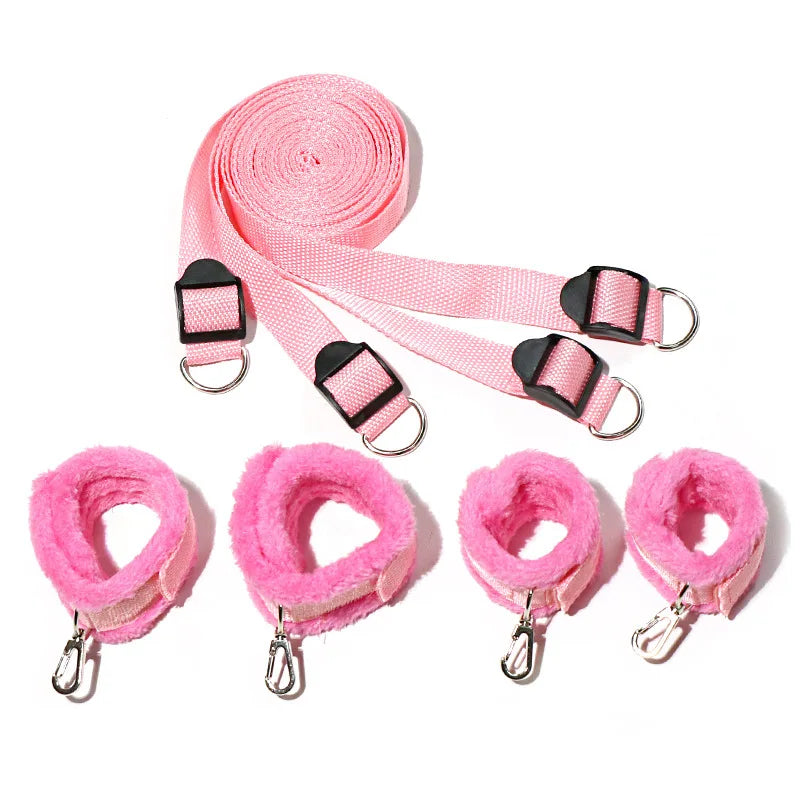 Couples Bed Handcuffs Sex Toys For Woman Bdsm Bondage Set Ankle Cuff Restraints Rope Strap Handcuffs Ankle Cuff Adult Game Goods