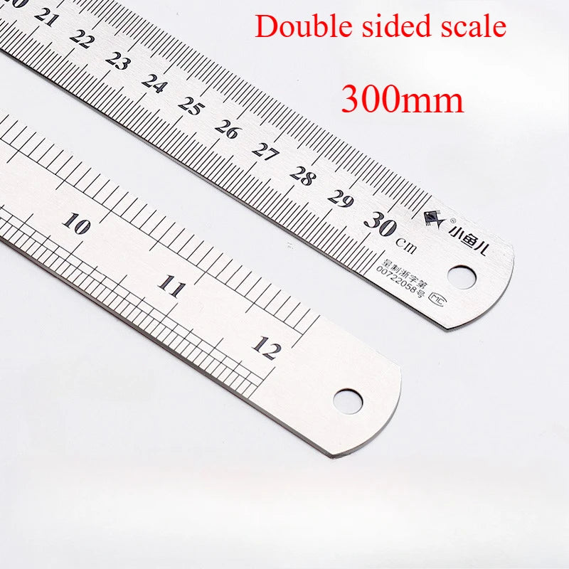 Stainless Steel Metal Straight Ruler Precision Double Sided Precision Measuring Tool Scale Metric Ruler Accessories 15-40cm