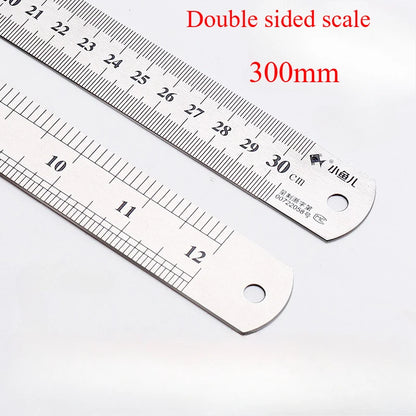 Stainless Steel Metal Straight Ruler Precision Double Sided Precision Measuring Tool Scale Metric Ruler Accessories 15-40cm