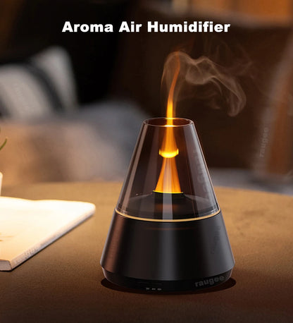 Flame Humidifier Essential Oil Diffuser Aroma Air Humidifier Fragrance Diffuser for Home Aromatherapy Diffuser with Night Light