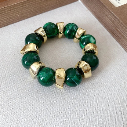 Acrylic Irregular Square Round Beaded Bracelet Bangle for Women Imitation Stone Chain Bracelet Hand Accessories Couple Gifts K